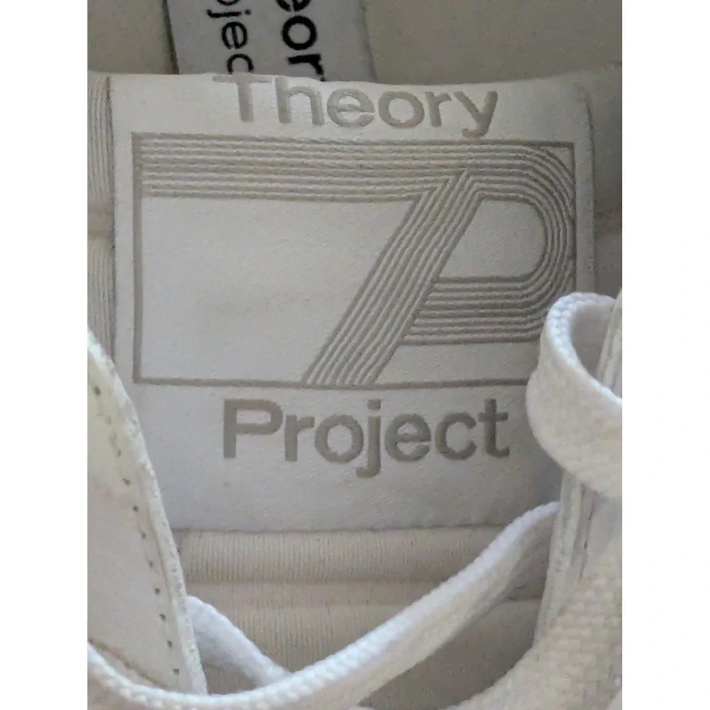 Theory Project White Leather Sneakers Shoes Womens US 9 EU 40 Portugal